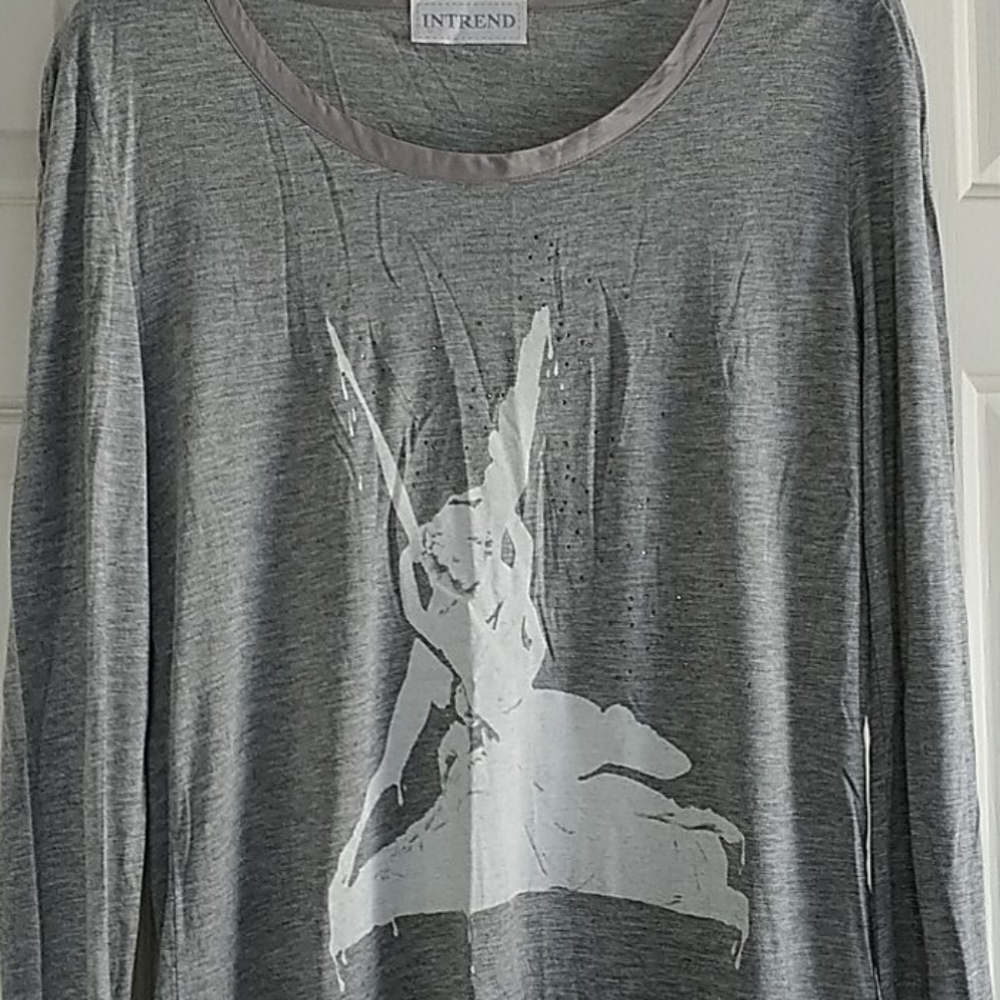 Intrend T-Shirt Gray The Kiss of Cupid&Csyche SZ L